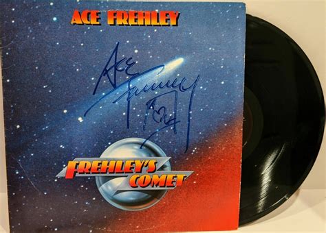 ACE FREHLEY Signed Autograph LP Cover Frehley S Comet Vinyl Record