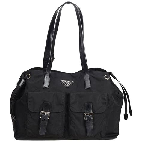 Prada Black Nylon Tote Bag At 1stdibs