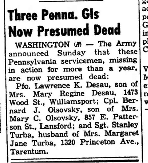 Soldier Accounted For From Korean War Turba S Defense Powmia