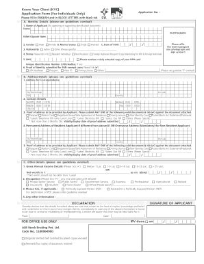 Sbi Kyc Form Pdf Fill And Sign Printable Template Online