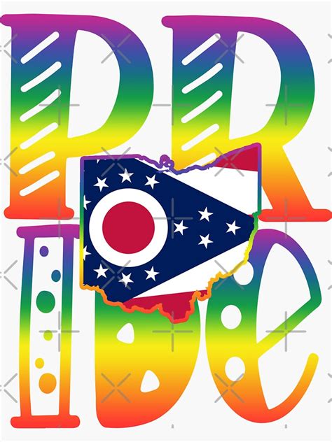 Ohio Gay Pride In Art Block Letters Sticker By Tropicaltees Redbubble