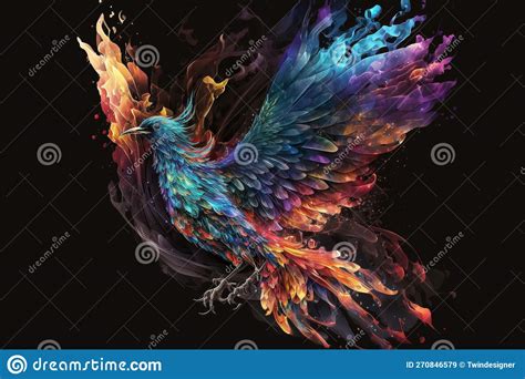 Phoenix Fantastic Bird With Vibrant Colors Of The Feathers And Majestic