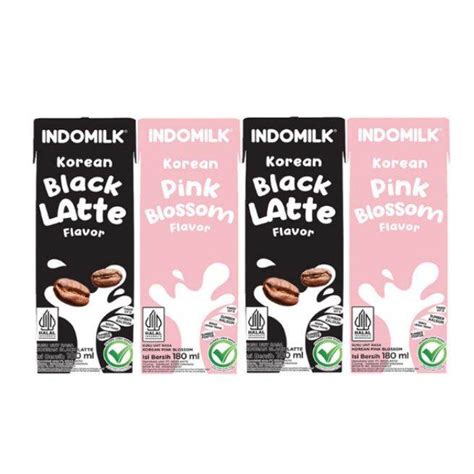 Jual Indomilk Korean Pink Blossom Black Latte Susu UHT 180ml Shopee