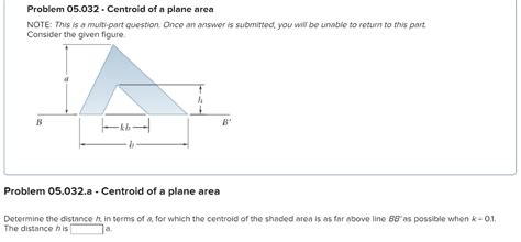 Solved Problem Centroid Of A Plane Area Note This Chegg