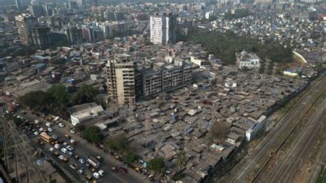 Aerial View Dharavi Slums Mumbai Cityscape Stock Footage Video (100% ...