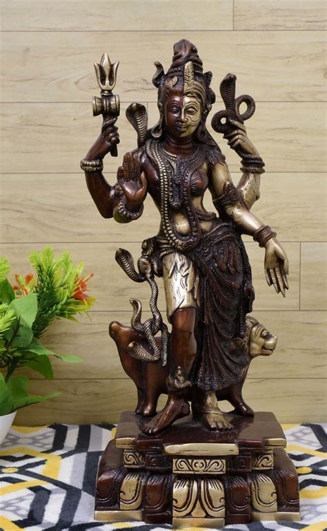 Brass Lord Shiva And Ardhanarishvara Statue Brassstatuesindia