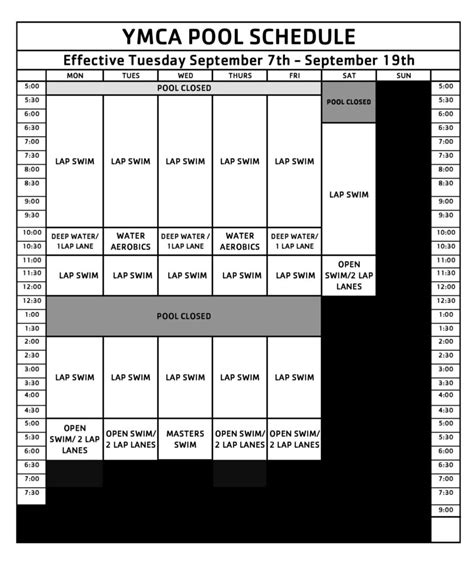 YMCA Fitness Schedules - Cortland County Family YMCA