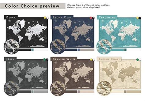 World Map Poster Push Pin Travel Map Personalized Map With Pins