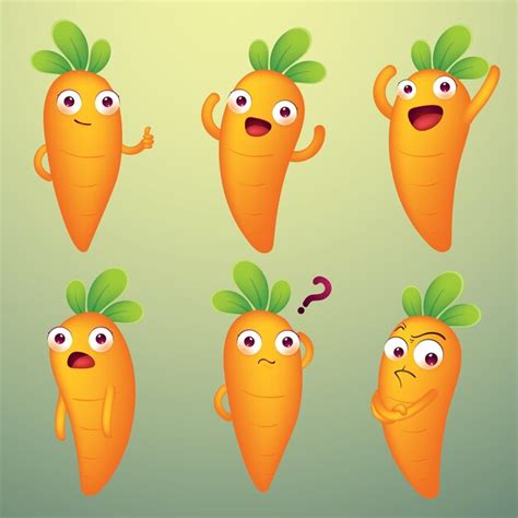 Premium Vector Cute Carrot Mascot Character Design