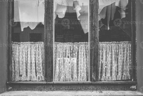 old wooden window with curtains 10508575 Stock Photo at Vecteezy