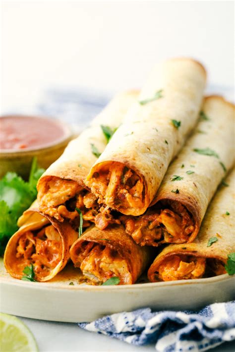 Baked Cream Cheese Chicken Taquitos Recipe - Recipe Ocean