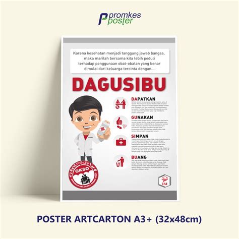 Jual Poster Kesehatan Apotek DAGUSIBU Dapatkan Gunakan Simpan Buang