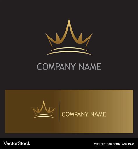 Crown gold company logo Royalty Free Vector Image