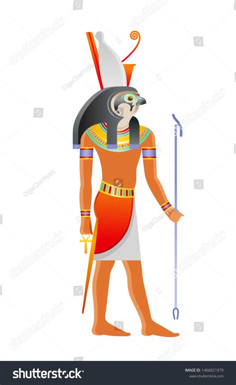 Ancient Egyptian God Horus Deity Falcon Stock Vector Royalty Free