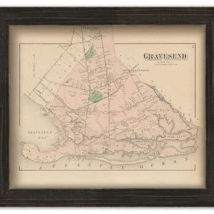 Gravesend, Brooklyn, New York 1873 Map, Replica and GENUINE ORIGINAL - Etsy