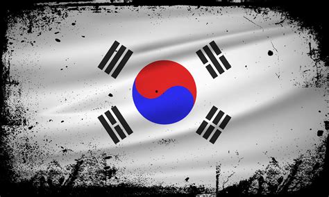 New Abstract South Korea Flag Background Vector With Grunge Stroke Style South Korea