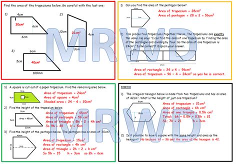 Area of a Trapezium Worksheets | Teaching Resources