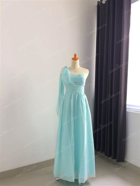 Gaun Pesta Gaun Bridesmaid Warna Tosca Muda Tiffany Blue Model Off