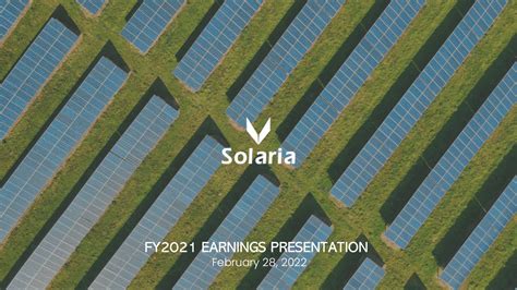 Convocatoria presentación resultados año 2021 Solaria