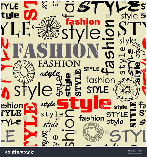 Art Vintage Word Seamless Pattern Fashion Stock Vector 66146539