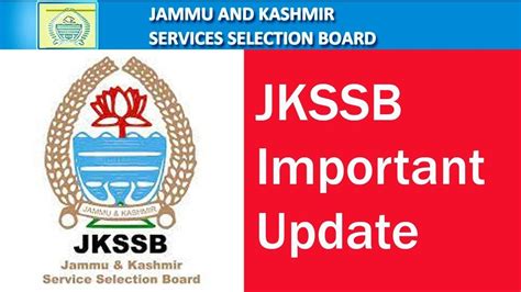 Good News L Jkssb New Update Out L Official L Check Details L