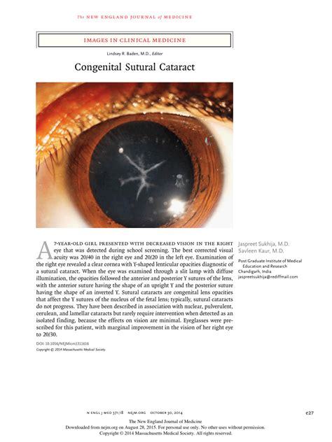 Pdf Images In Clinical Medicine Congenital Sutural Cataract