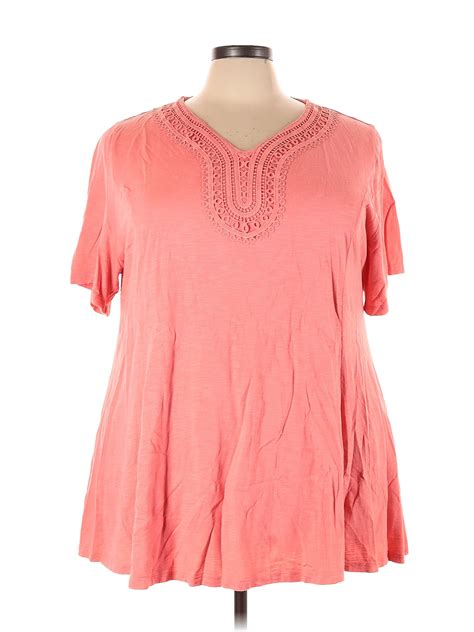 Catherines Pink Short Sleeve Top Size 3x Plus 56 Off Thredup