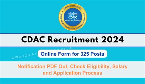 Cdac Recruitment 2024 Notice Online Form For 325 Posts Eligibility