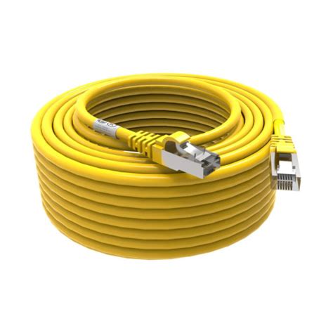 Cordon Rj45 Cat 6 Surmoulé Futp 100 Ohms Lsoh 20m Jaune