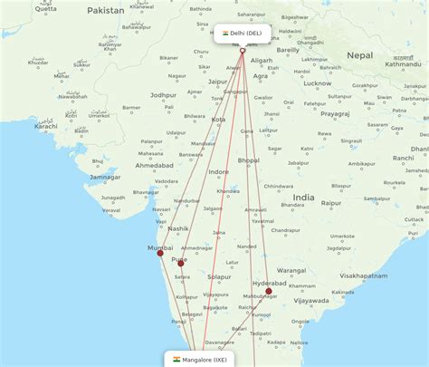 All Flight Routes From Delhi To Mangalore Del To Ixe Flight Routes