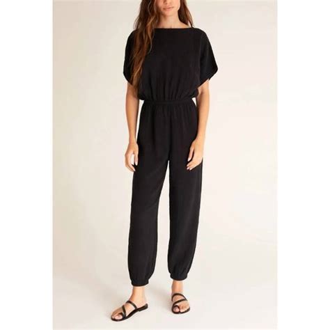 Z Supply Pants And Jumpsuits New Z Supply Kahlo Gauze Jumpsuit In Black Poshmark