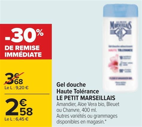 Promo Le Petit Marseillais Gel Douche Haute Tol Rance Chez Carrefour