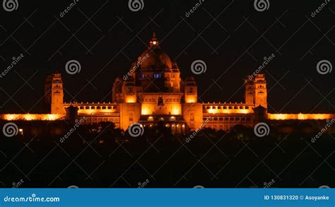 Night Panoramic View of Umaid Bhawan Palace, Shot at Jodhpur Stock ...