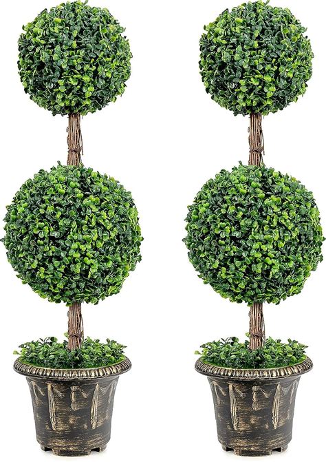 Amazon 4 Ft Artificial Boxwood Spiral Topiary Tree Fake Greenery