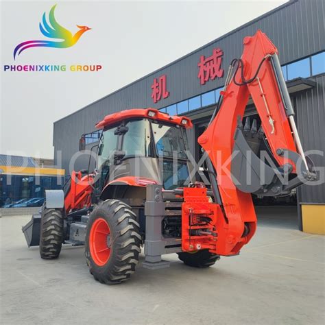 Hydraulic Transmission Four Wheel Steering Backhoe Loader China