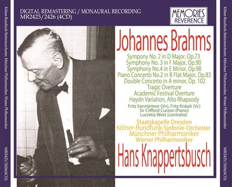 VARIOUS ARTISTS Knappertsbusch Conducts Brahms Piano Concerto No 2