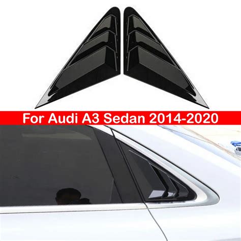 For Audi A3 Sedan 2014 2020 Car Rear Louver Window Side Shutter Cover