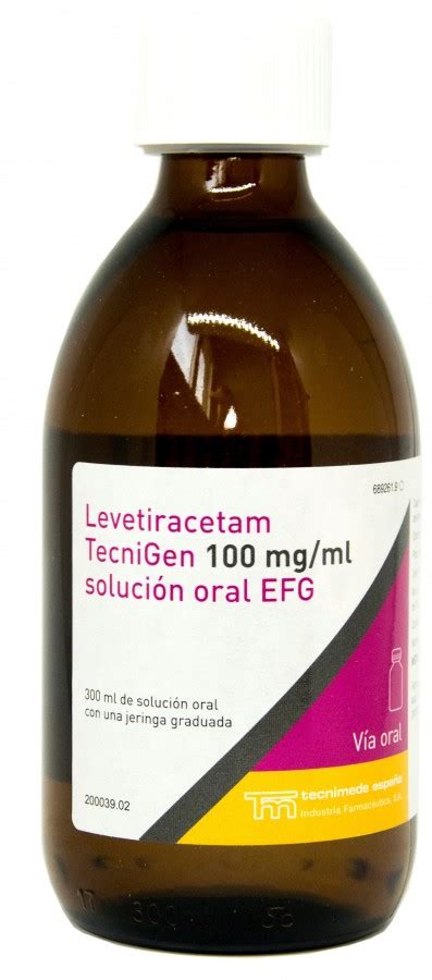 Levetiracetam Tecnigen 100 Mg Ml Solucion Oral Efg 1 Frasco De 300 Ml Con Jeringa Oral De 12 Ml