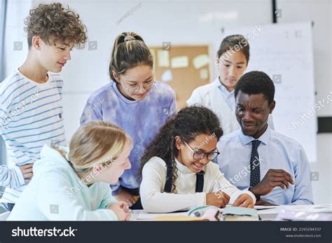 Diverse Group Children Smiling Happily School Stock Photo 2193294337 ...