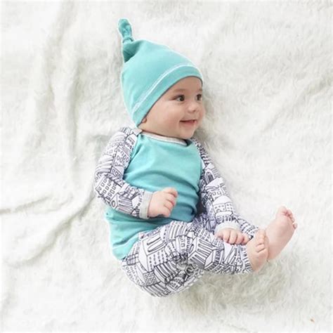 3PCS Newborn Clothes Baby Boy Set Outfits Infant Suits Long Sleeve Top ...