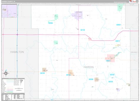 Hardin County, IA Wall Map Premium Style by MarketMAPS - MapSales