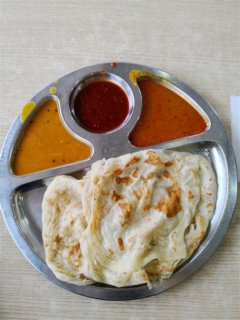 Roti Canai Un Pan Plano Malasio Que Se Come Generalmente En El Desayuno