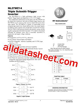 NL37WZ14USG Datasheet PDF ON Semiconductor