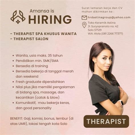 Lowongan Kerja Oktober 2022 Therapist Amansa Di Solo INFO LOKER SOLO