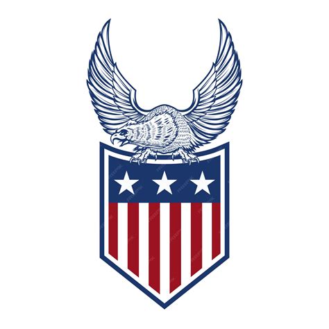 Premium Vector | Eagle on american flag. element for logo, label