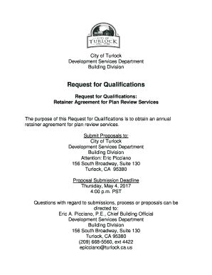 Fillable Online Request For Qualifications City Of Turlock Fax Email