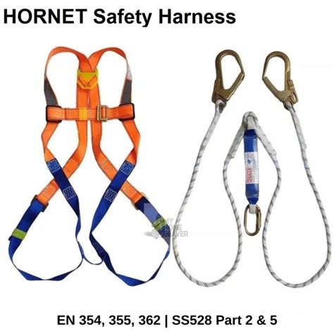 Hornet Full Body Double Lanyard Safety Harness With Carabiners Hook