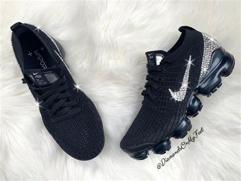 Swarovski Women S Nike Vapormax Flyknit All Black Etsy