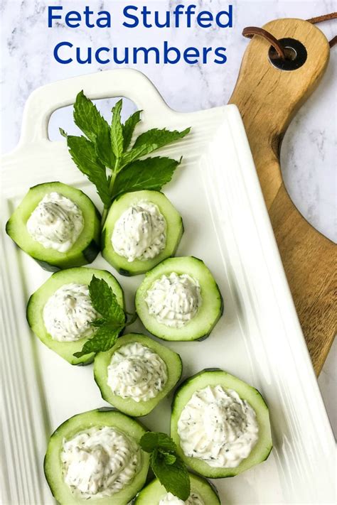 Feta Stuffed Cucumber Appetizer Bites Recipe Mama Likes To Cook