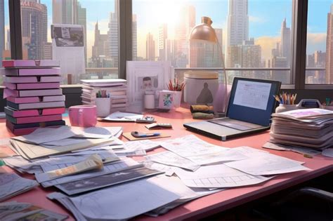 Free AI Image | Beautiful office space in cartoon style